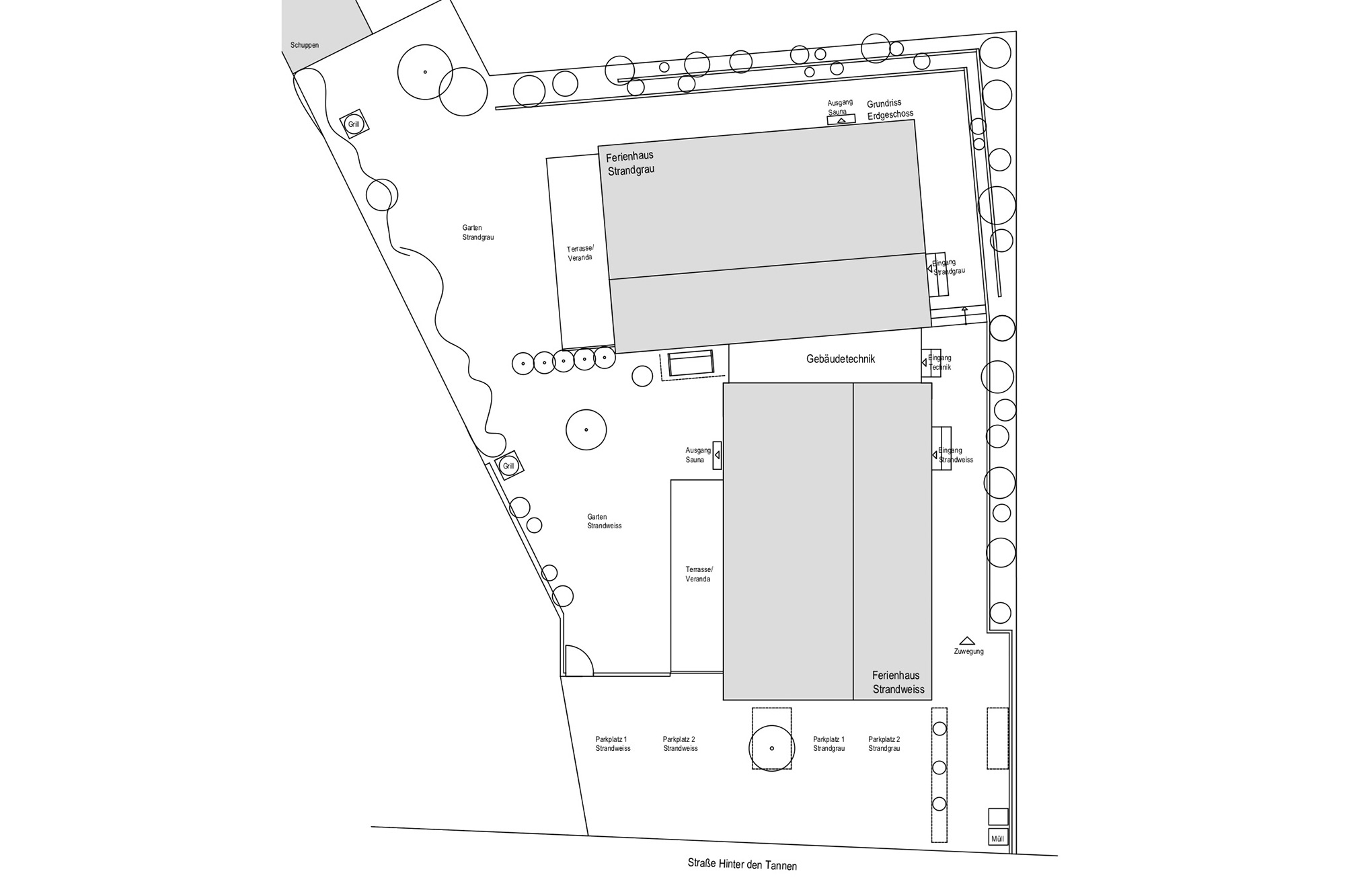 Lageplan STRANDWEISS und STRANDGRAU