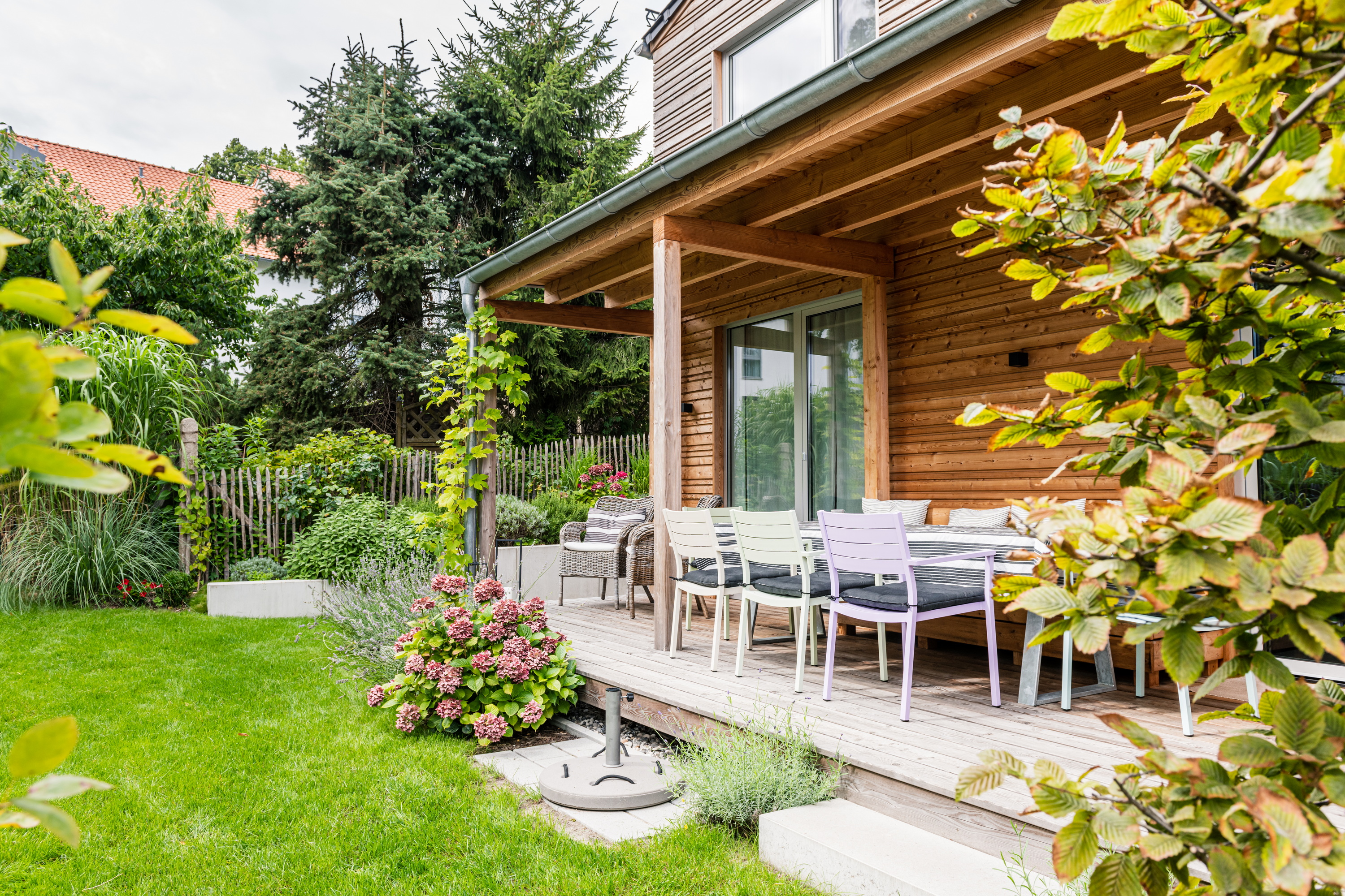 Terrasse Ferienhaus STRANDGRAU